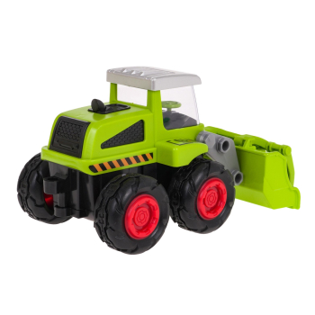 Metalowy Traktor z Ładowaczem przednim dla dzieci 3+ Model 1:55 Ruchomy Ładowacz + Gumowe opony + Napęd na tył